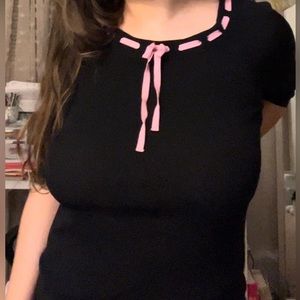 Knit ribbon top